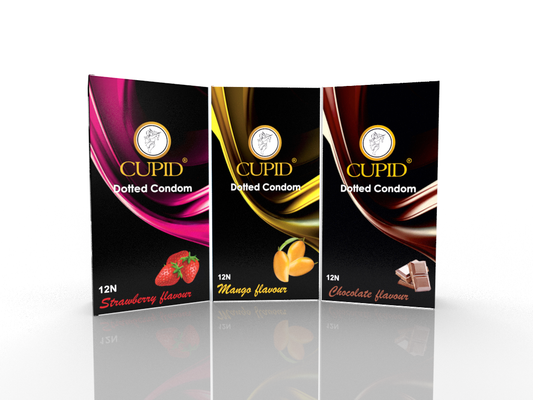 Cupid Combo Mix Condom Pack ( Strawberry, Mango, Chocolate) (20*3=60 Pcs)