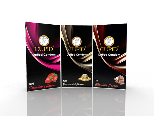 Cupid Combo Mix Condom Pack ( Strawberry, Butterscotch, Chocolate) (20*3=60 Pcs)