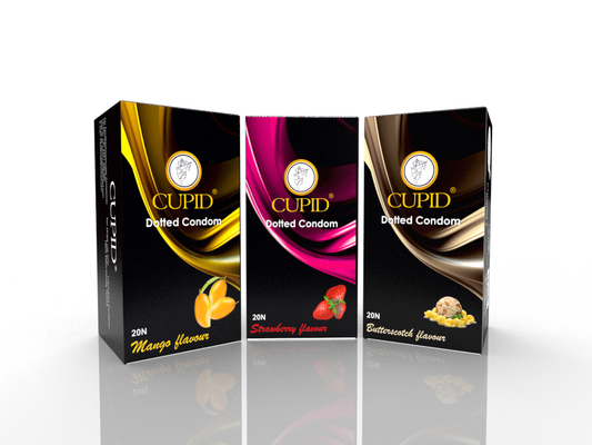 Cupid Combo Mix Condom Pack ( Strawberry, Mango, Butterscotch) (20*3=60 Pcs)