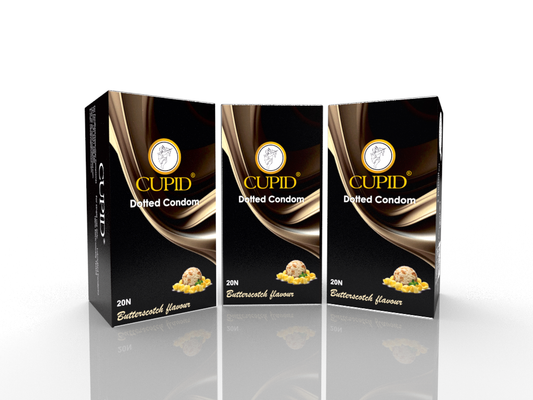 Cupid Dotted Butterscotch Flavoured Condom (20*3=60 Pcs)