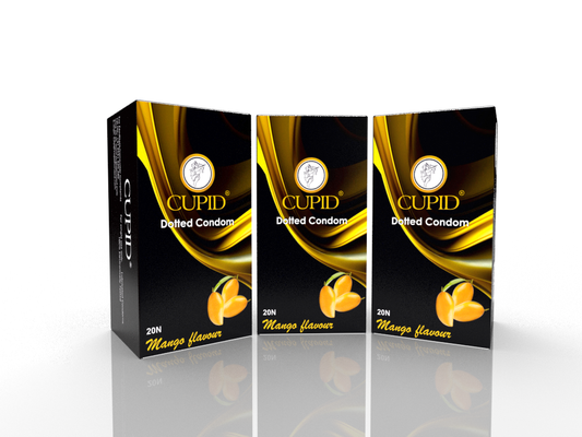 Cupid Dotted Mango flavoured Condom (20*3=60 Pcs)