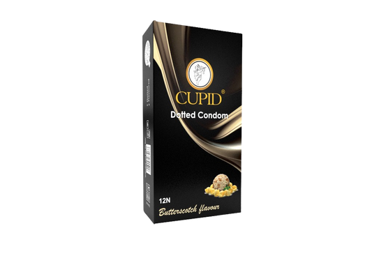 Cupid Dotted Butterscotch Flavoured Condom Combo Pack 60 Pcs(5*12 Pcs)