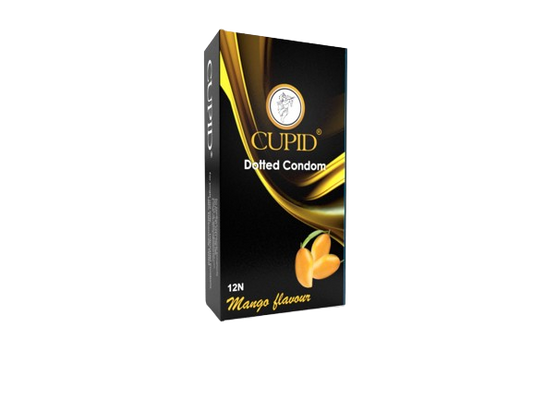 Cupid Dotted Mango Flavoured Condom 60 Pcs(5*12 Pcs)