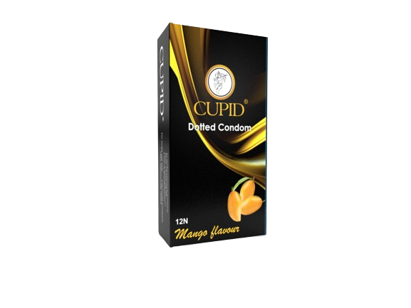 Cupid Dotted Mango Flavoured Condom 60 Pcs(5*12 Pcs)