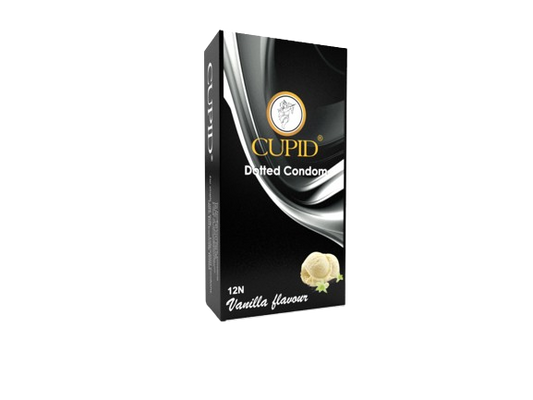 Cupid Dotted Vanilla Flavoured Condom Combo Pack 60 Pcs(5*12 Pcs)