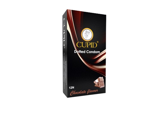 Cupid Dotted Chocolate Flavoured Condom Combo Pack 60 Pcs(5*12 Pcs)