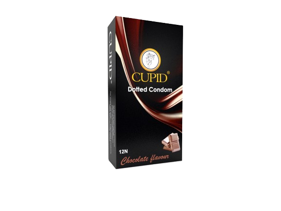 Cupid Dotted Chocolate Flavoured Condom Combo Pack 60 Pcs(5*12 Pcs)